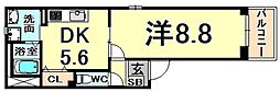 モデルノリヴァー 1DKの間取図画像