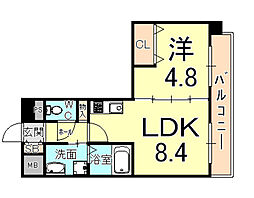 ファミール・園田 1LDKの間取図画像