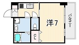 フォーリアライズ昭和南通2 1Kの間取図画像