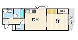 アメニティ宮前公園 1LDKの間取図画像