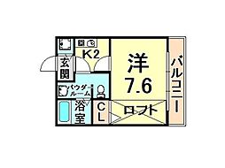 ジョリエーメゾン 1Kの間取図画像