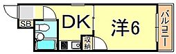 ハイツ24 1Kの間取図画像
