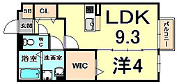 フロントリバー 1LDKの間取図画像