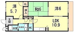 エクレール東園田 3LDKの間取図画像