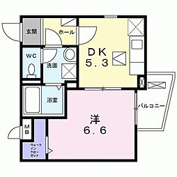 フォーチュンパーク3 1DKの間取図画像
