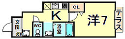 サンフィールドイースト 1Kの間取図画像