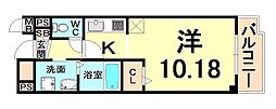 クレメント昆陽 ワンルームの間取図画像