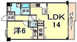 フォレステージュ武庫之荘 1LDKの間取図画像