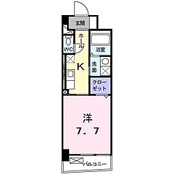エスペランサ 1Kの間取図画像