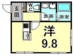 コンフォート武庫川 ワンルームの間取図画像