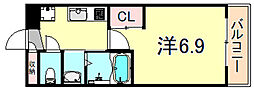 Luxe塚口 1Kの間取図画像