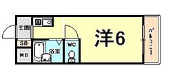 アーバンハイツ・テラモト 1Kの間取図画像