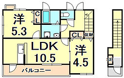 フィオレ・コート1 2LDKの間取図画像
