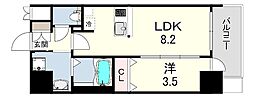 MAXIV尼崎 1LDKの間取図画像