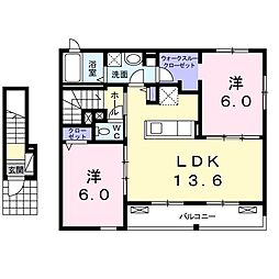 ビオーラ昆陽 2LDKの間取図画像