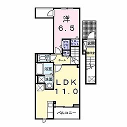 カーサ デル ソーレ 1LDKの間取図画像