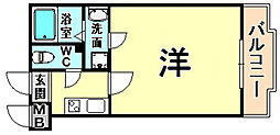 立花アネックス 1Kの間取図画像