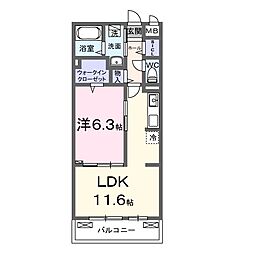 ルミナス アヴェニュー 1LDKの間取図画像
