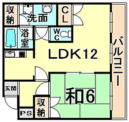 プレシード 1LDKの間取図画像