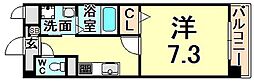 アクシス 1Kの間取図画像