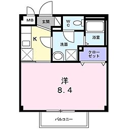 レジデンス武庫川2 1Kの間取図画像