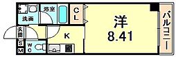 プレジオ尼崎 1Kの間取図画像