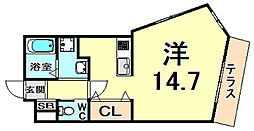 SHIKOKU8 ワンルームの間取図画像
