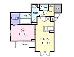 ラ・コリーヌ今福Z 1LDKの間取図画像