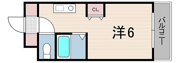 ユニテソリステ津門川 ｜兵庫県西宮市津門川町(賃貸マンション1R・2階・19.53㎡)の写真 その2