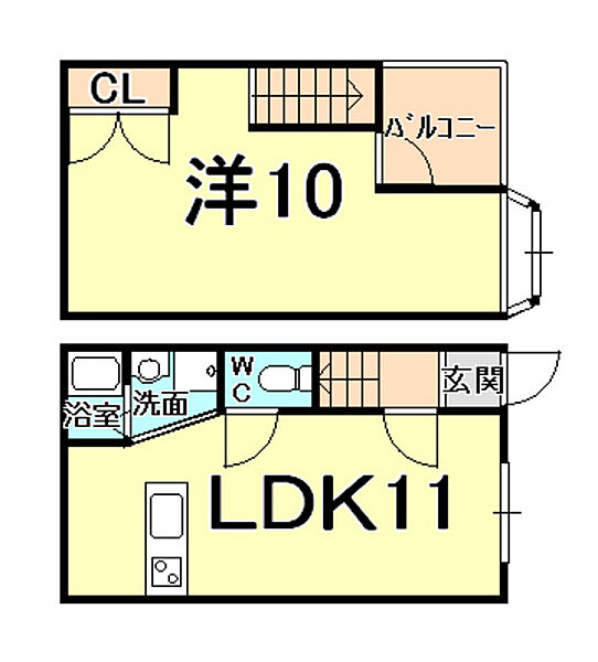 フラーリッシュ甲子園 ｜兵庫県西宮市鳴尾町３丁目(賃貸アパート1LDK・2階・44.00㎡)の写真 その2