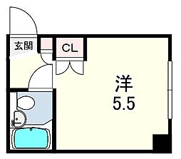 あすかハイツ 3階ワンルームの間取り