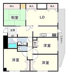 井本マンション 4LDKの間取図画像