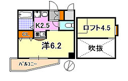エステムコート神戸県庁前3フィエルテ 1Kの間取図画像