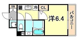 S-RESIDENCE神戸元町 1Kの間取図画像
