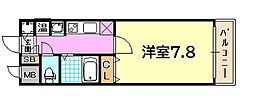 レオンコンフォート神戸西 1Kの間取図画像