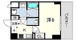 神戸国香通Futur 1Kの間取図画像