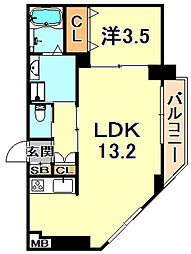 STELLALUCE北野坂 1LDKの間取図画像