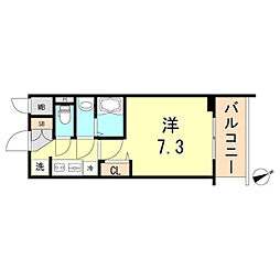 プレサンスTHE神戸 1Kの間取図画像