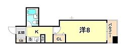 アスライフ湊川公園 1Kの間取図画像