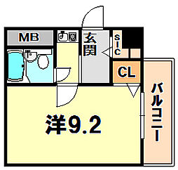 ダイアパレス新神戸 1Kの間取図画像