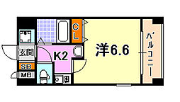 エステムコート新神戸エリタージュ 1Kの間取図画像