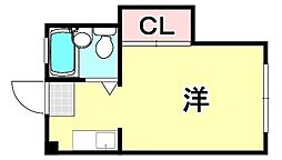 良本三川口マンション ワンルームの間取図画像