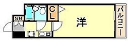 エスリード三宮第2 1Kの間取図画像
