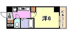 エステムコート神戸・ハーバーランド前 1Kの間取図画像