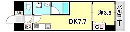 クロスレジデンス神戸元町 1DKの間取図画像
