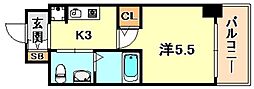 エスリード神戸WEST 1Kの間取図画像