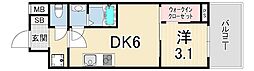 セレニテ西元町アリエ 1DKの間取図画像