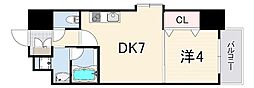 CREATEVIEW三宮磯上公園 1DKの間取図画像