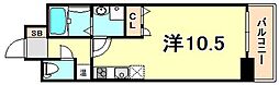 WillDo三宮イースト ワンルームの間取図画像