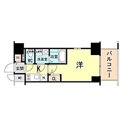 エスリードザ・ランドマーク神戸 1Kの間取図画像
